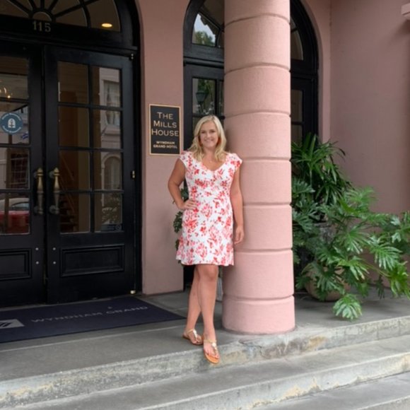 Banana Republic Front Button Short Sleeve Midi Dress Floral Women’s Size 8 - Picture 3 of 10